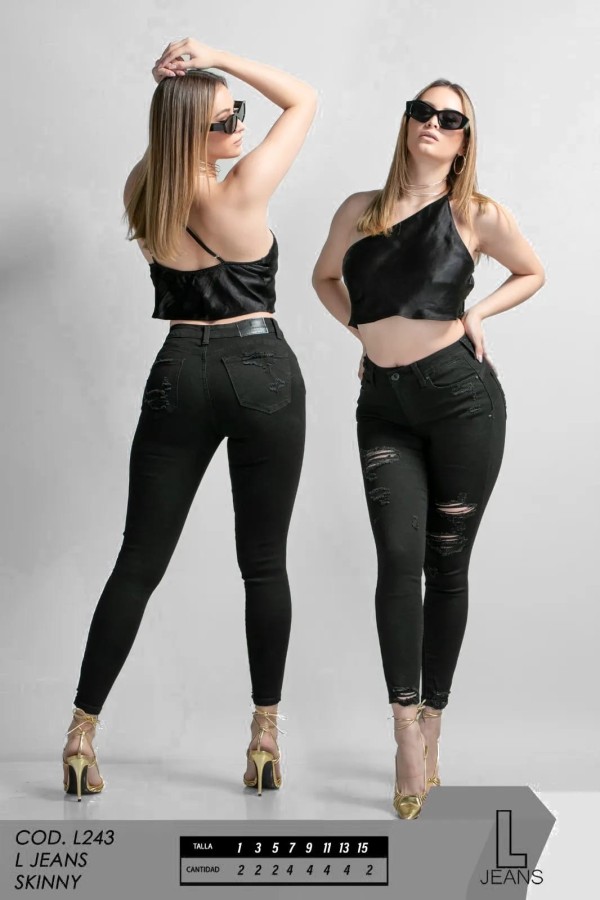 Pantalón L jeans L243 negro
